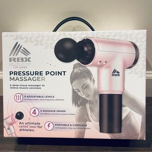 NIB RBX Pressure Point Vibra Heal Massage Gun, Deep Tissue Percussion Massager